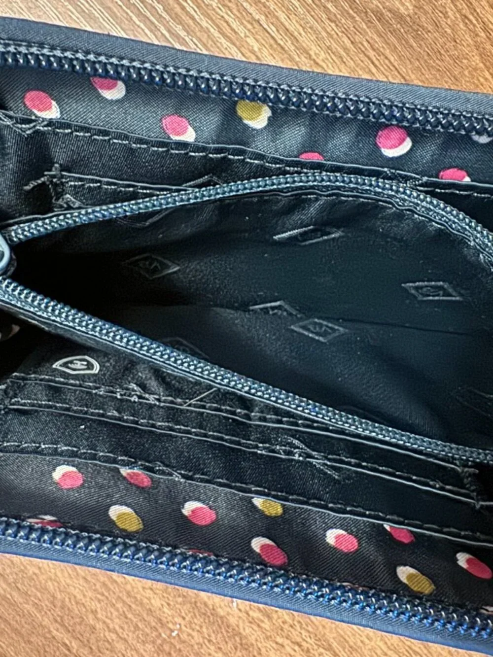 Vera Bradley Zip Around Wristlet Wallet : Slate Blooms Floral Quilted Cotton